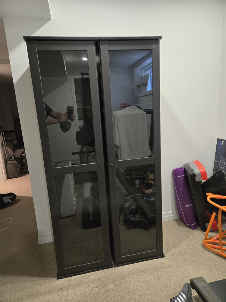 IKEA Bookcase/cabinet set with Glass Doors - Black - photo 3