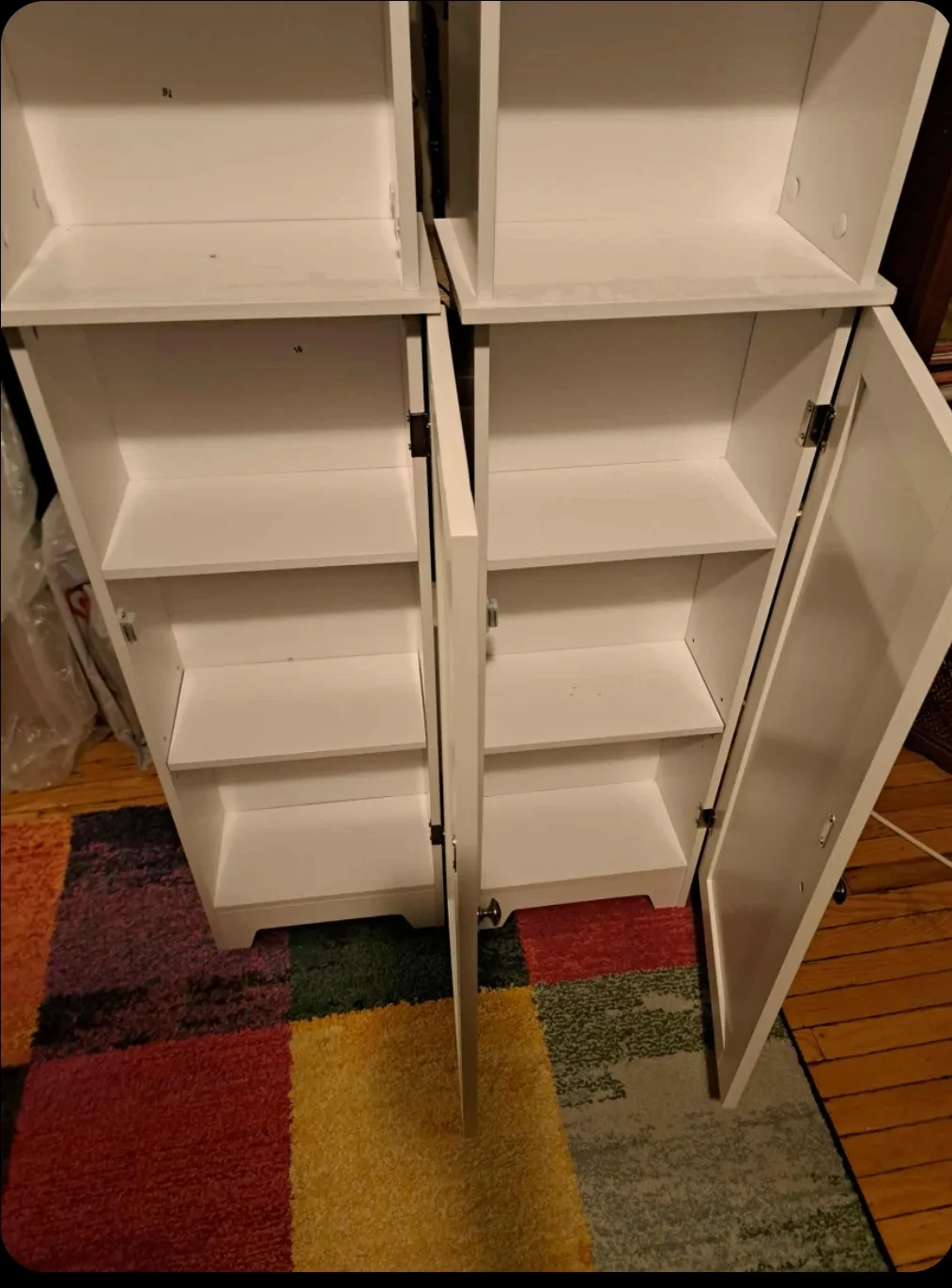 White Storage Cabinet with Doors image indicator(2)