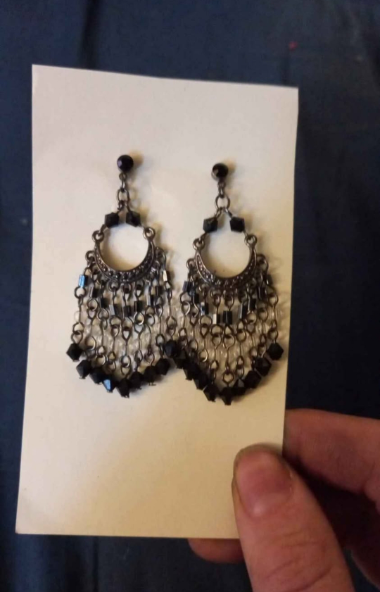 Black Chandelier Earrings