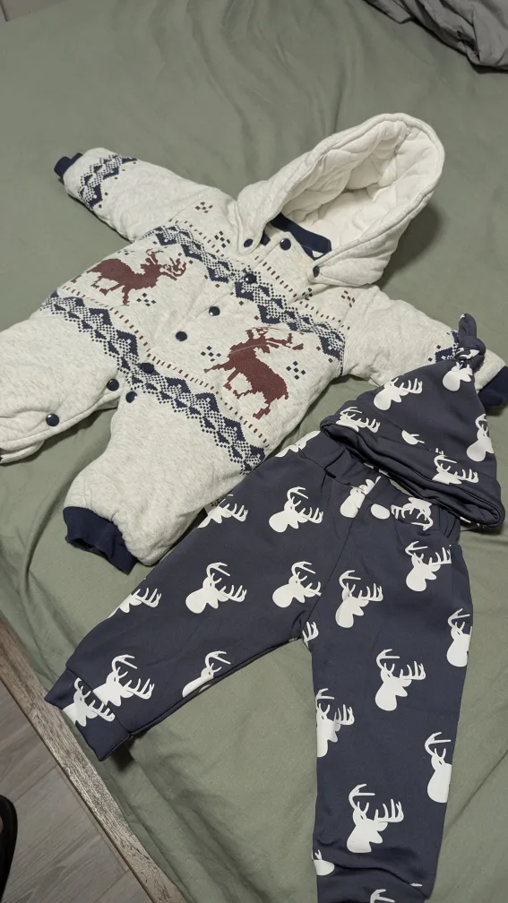 Baby Hooded Jumpsuit Winter Outfit thumbnail