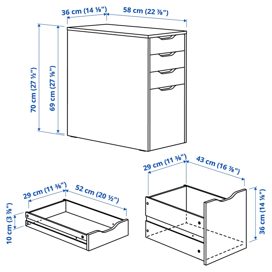IKEA Alex Drawer Unit - White - photo 3