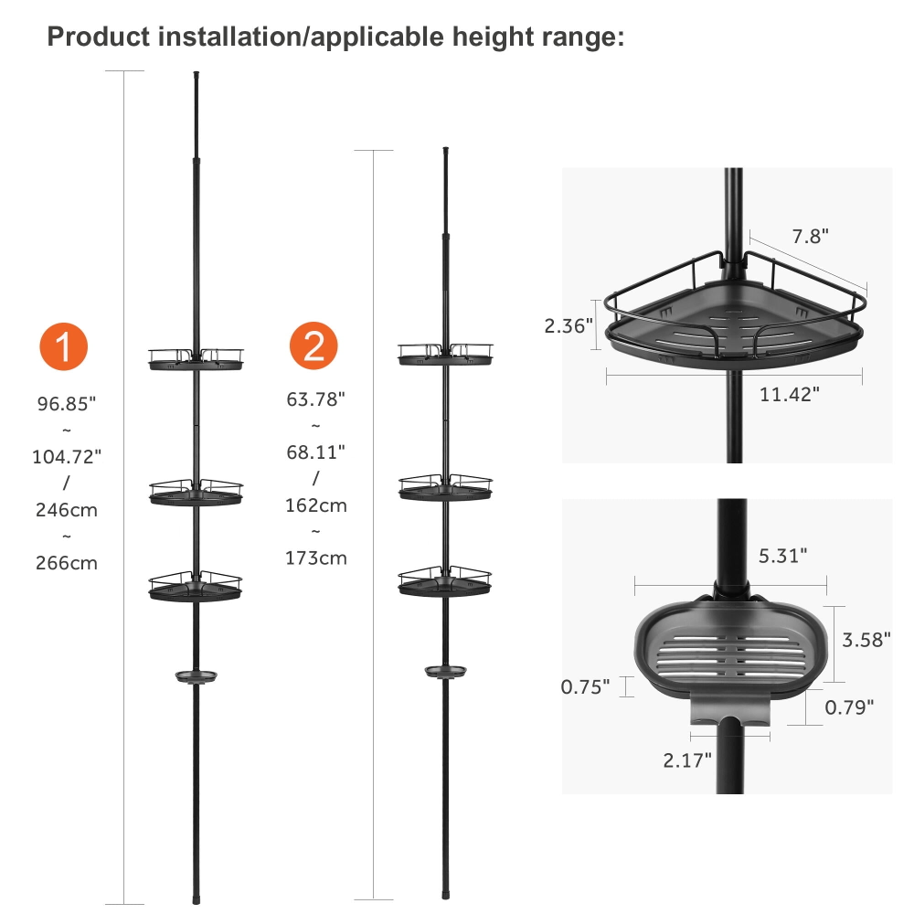 Tension Rod Shower Caddy Shelf - photo 4