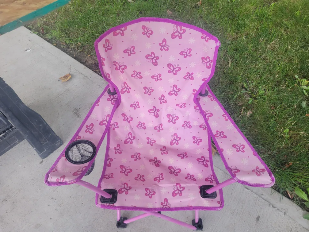 Kids Pink Butterfly Camp Chair
