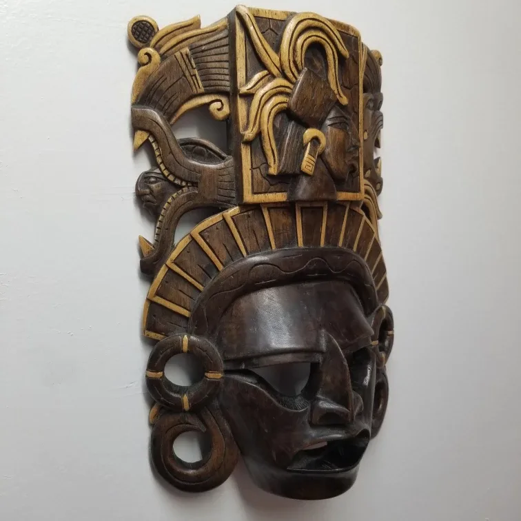 Wooden Mayan Mask Wall Decor image indicator(3)
