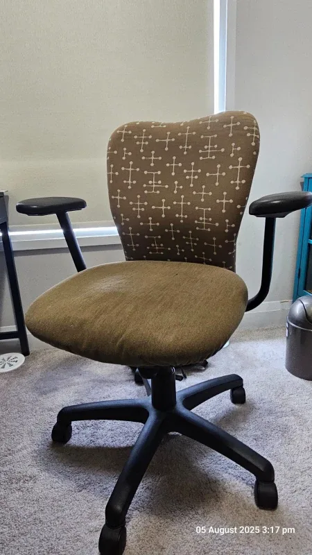 Office Chair - Brown Patterned Fabric thumbnail