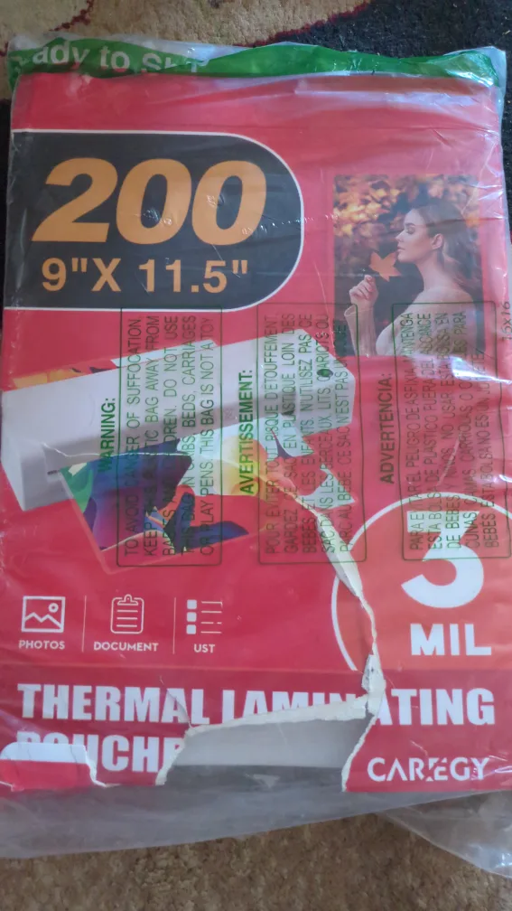 Caregy Thermal Laminating Pouches 200ct 9"x11.5" thumbnail