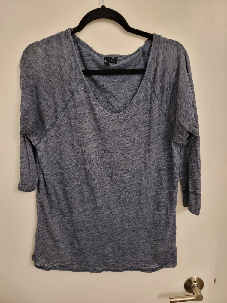 Cynthia Rowley Blue Top - Size L thumbnail