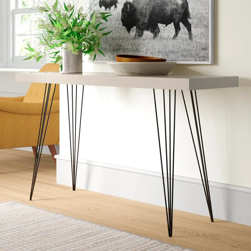 Sleek White Console Table, 55" Wide image indicator(5)