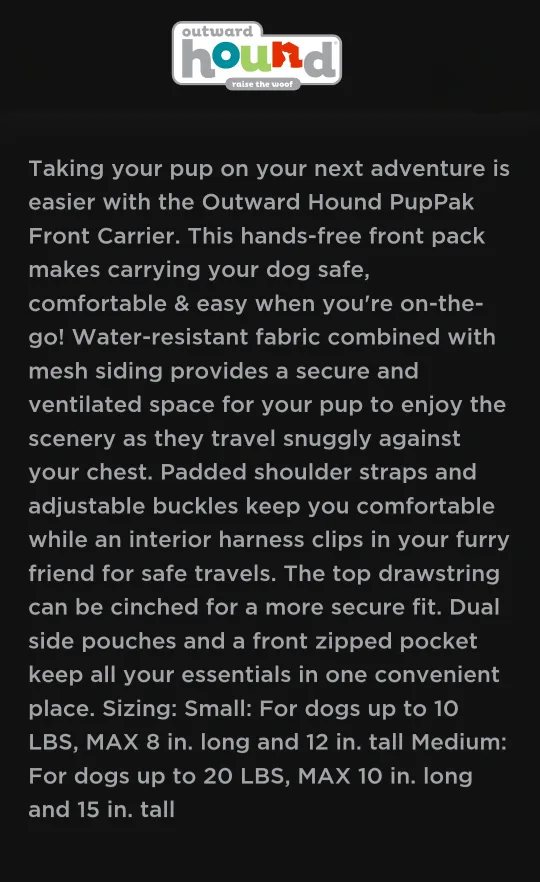 Pet Front Carrier - Small dog/ cat up to 10lbs image indicator(5)