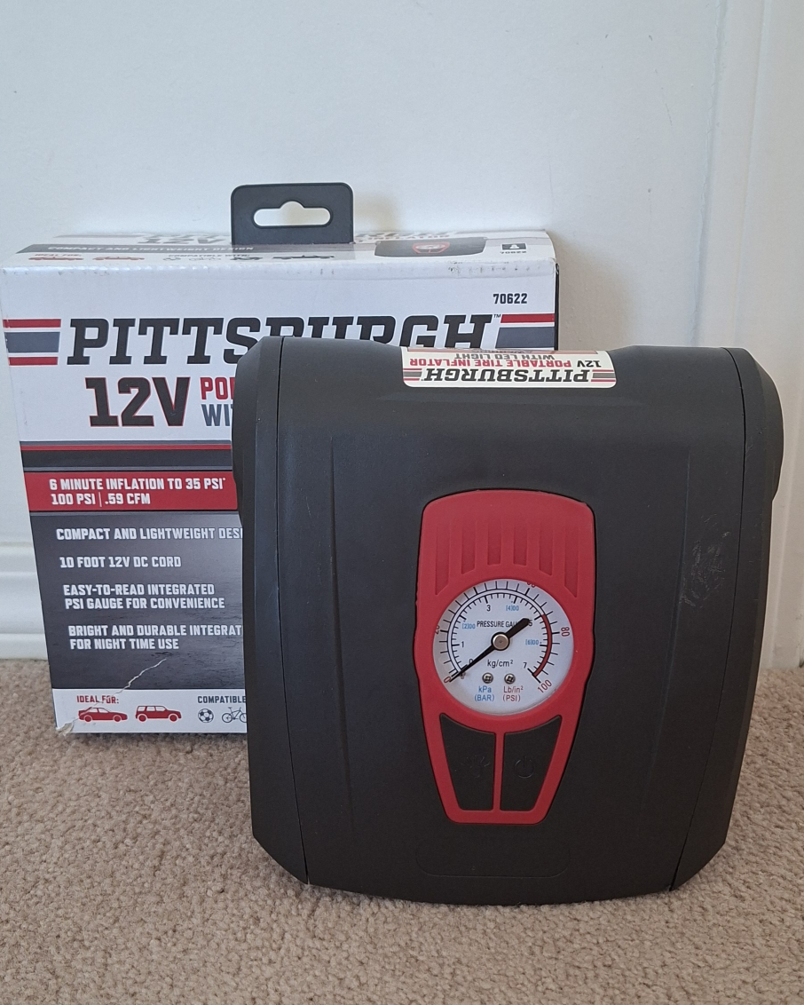 12V Portable Tire Inflator with LED
