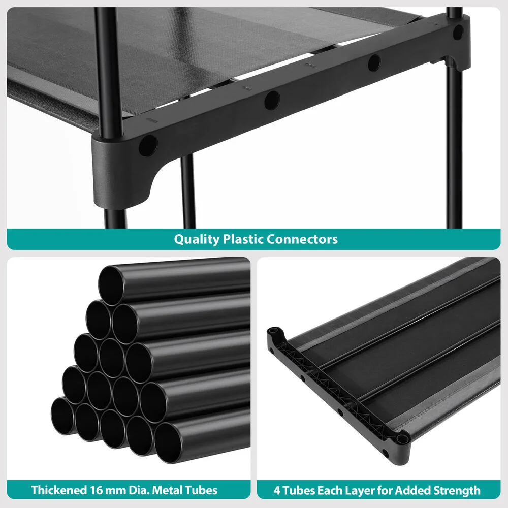 Freestanding Closet Organizer, Clothes Rack, 4 Shelves & 2 Rail image indicator(7)