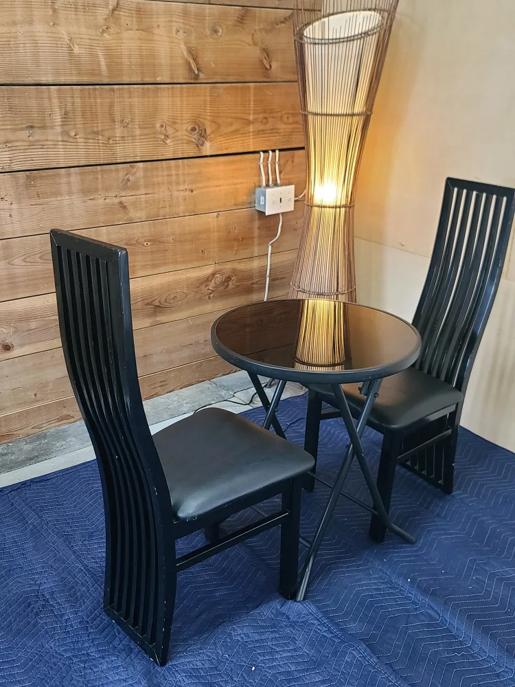 Black Round Table with 2 Chairs