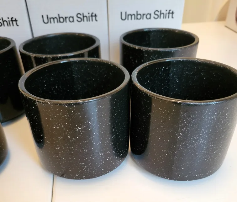6 x Umbra Shift Sediment Black Stoneware Cups / Mugs image indicator(3)