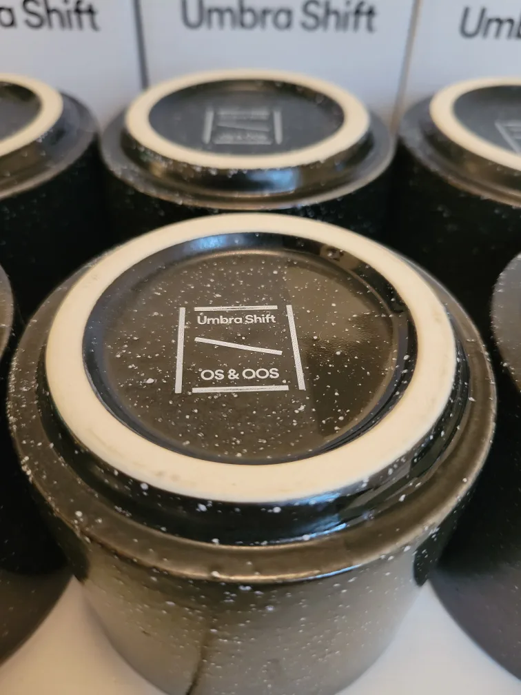 6 x Umbra Shift Sediment Black Stoneware Cups / Mugs image indicator(6)