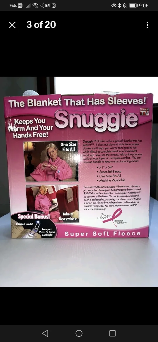 Snuggie The Blanket That Has Sleeves and.booklight Pink image indicator(3)
