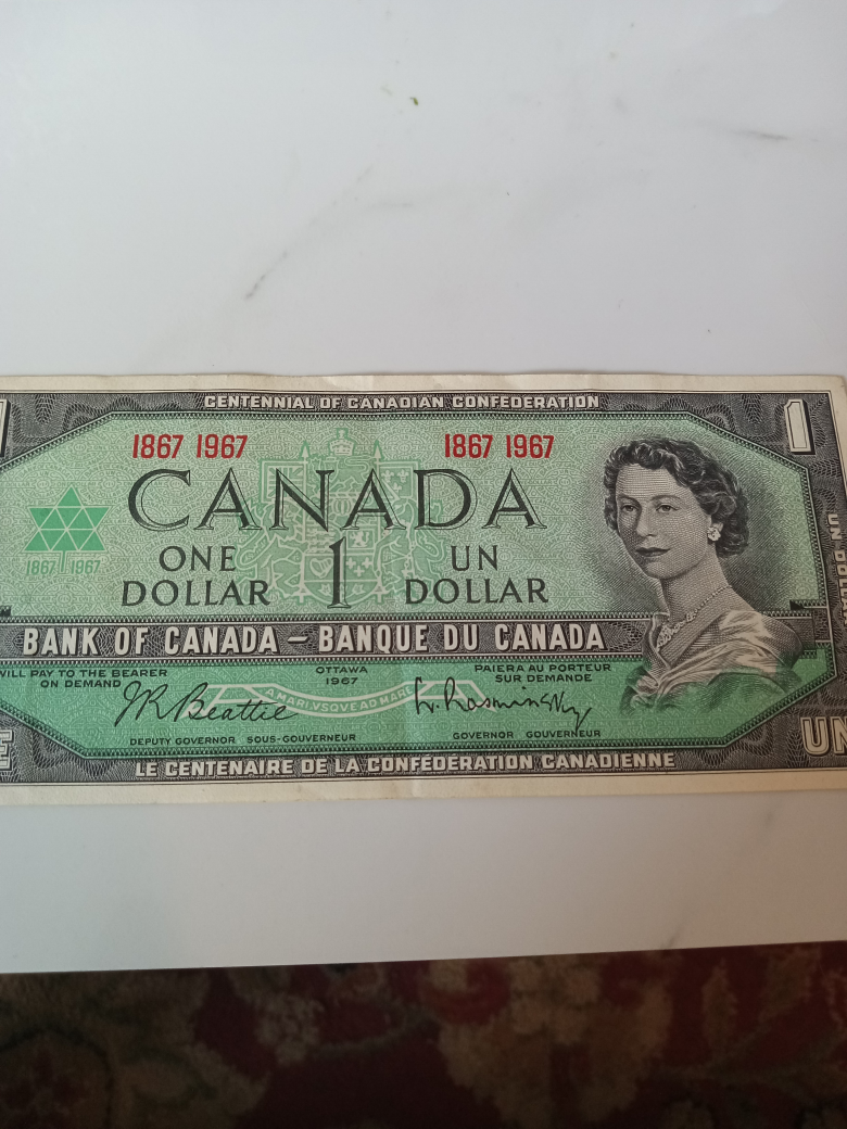 1967 Canadian One Dollar Bill