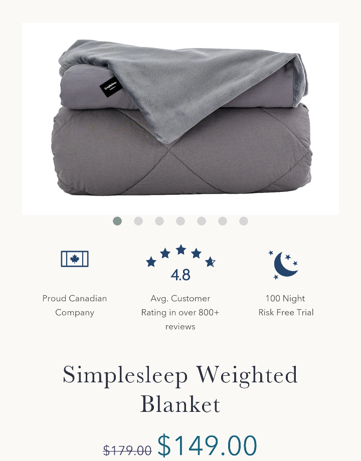 15lb Simplesleep Weighted Blanket & Dual-Sided Cover