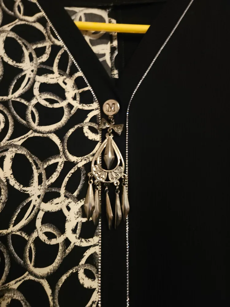 Chocolate & Cream Patterned Abaya - One Size Fits All (XXL) image indicator(3)