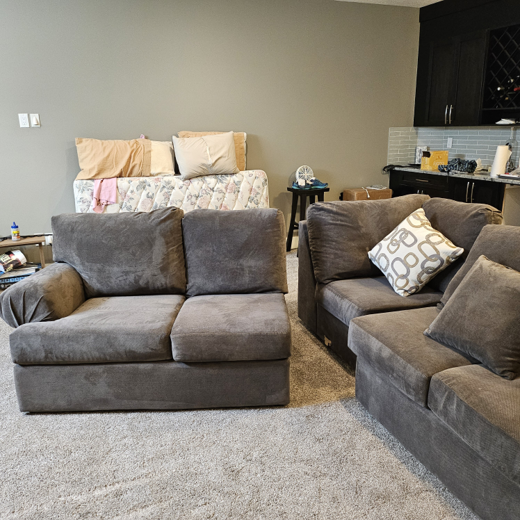 Grey Sectional couch with pillows - on hold - photo 4
