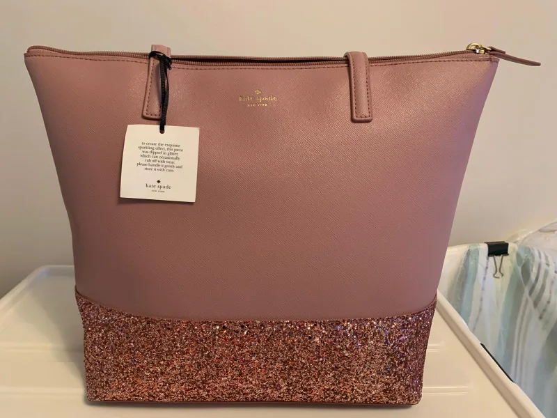 Kate Spade Tote Bag - Pink with Glitter Base thumbnail