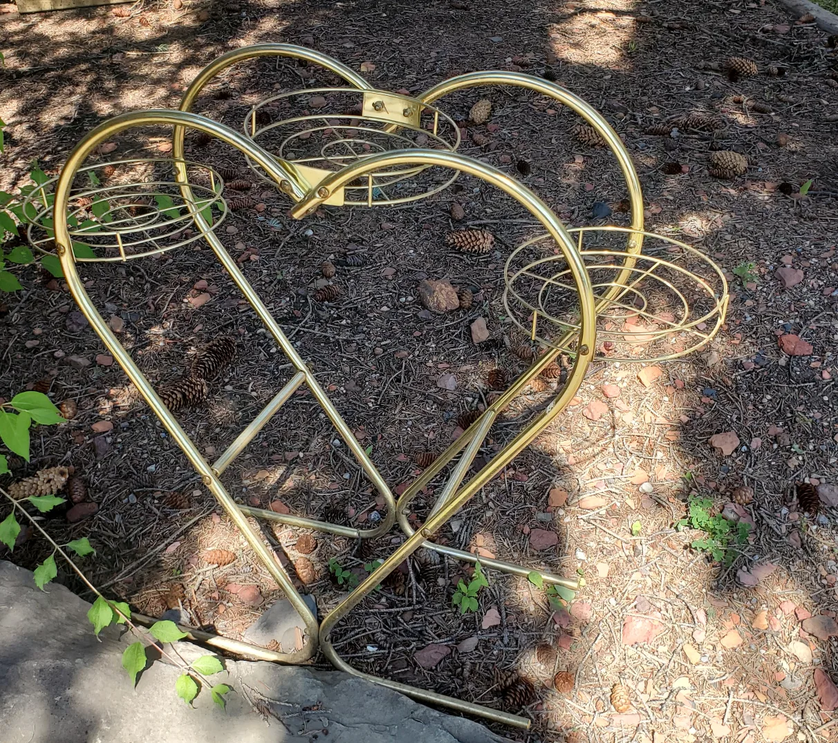 Gold Heart-Shaped Plant Stand