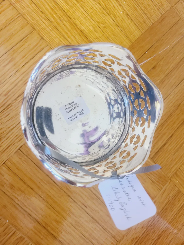 Antique Wine Coaster, Likely English c. 1900 thumbnail
