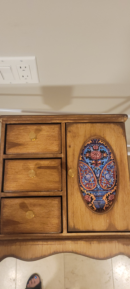 Wooden Jewelry Box with Drawers