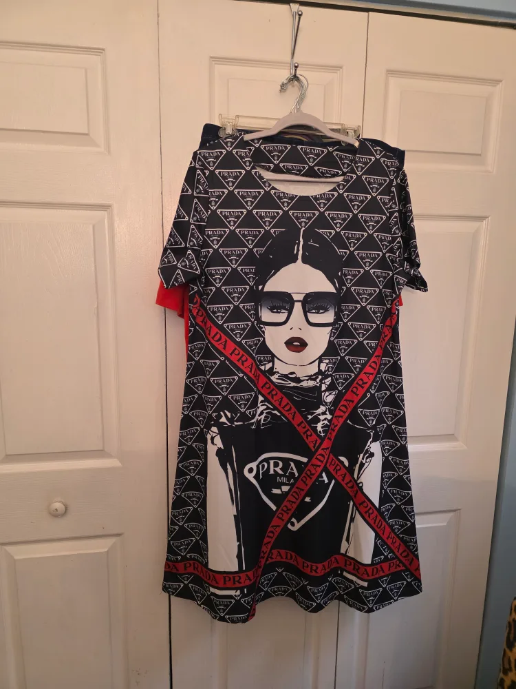 Prada Black Patterned Dress thumbnail