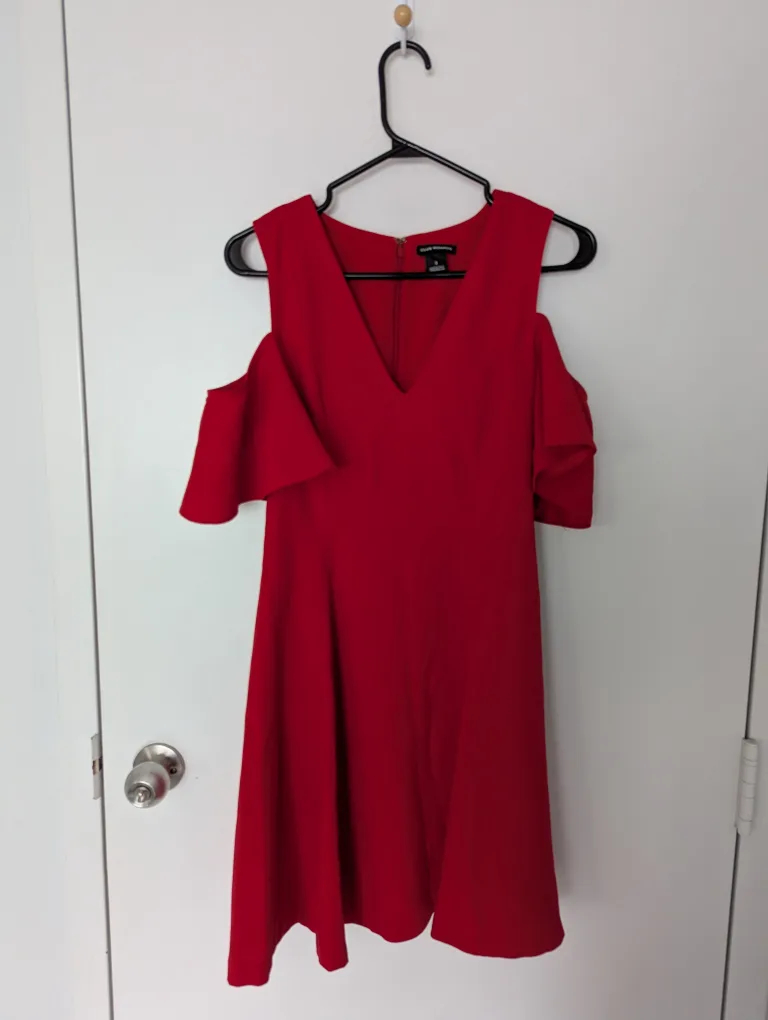 Club Monaco Red Cold Shoulder Dress thumbnail