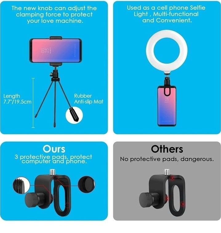 Selfie Ring Light 6.3" with Tripod - photo 4