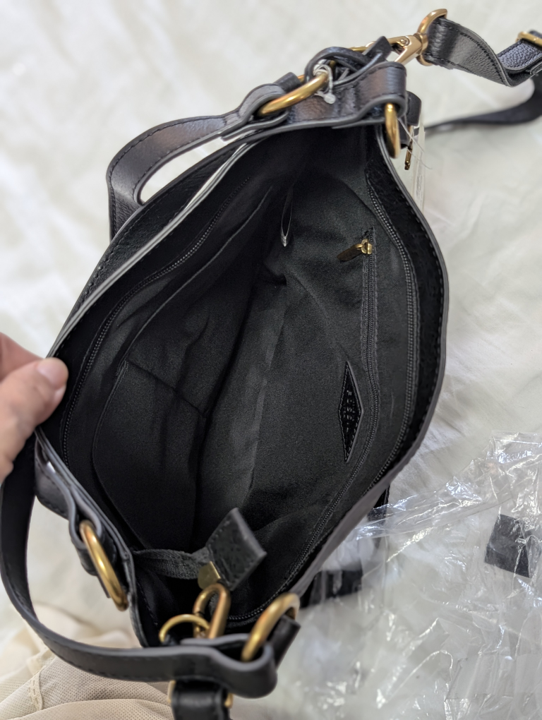 Fossil Sam Shopper Black Leather Shoulder/Crossbody Bag - photo 3