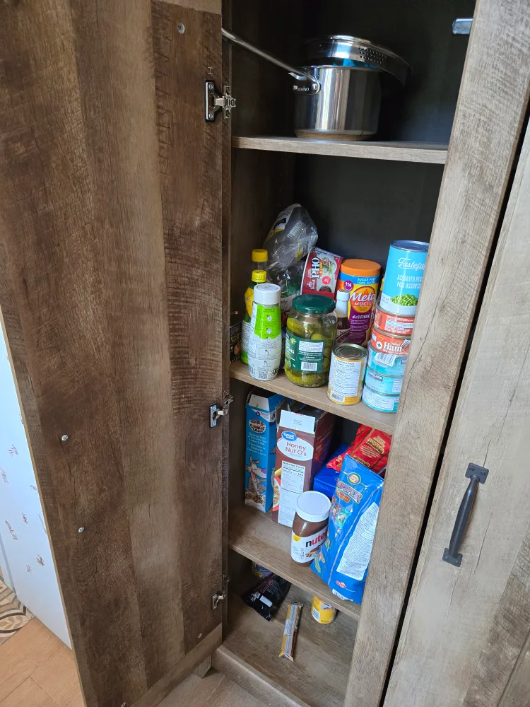 Wooden Storage Cabinet with Floral Panels image indicator(4)