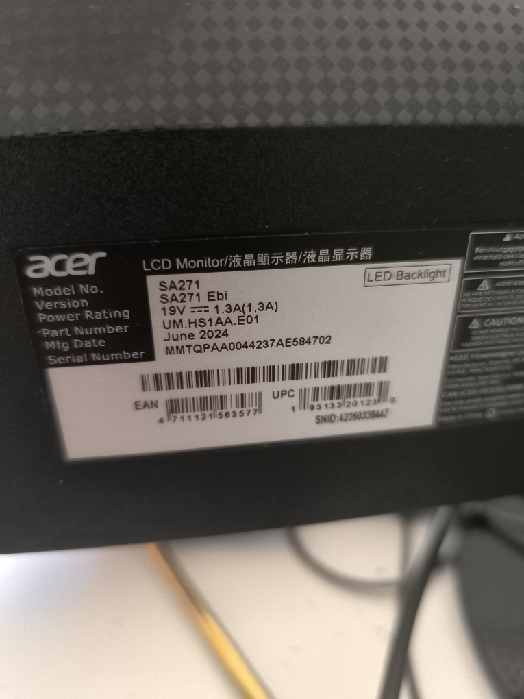 Acer SA271 Ebi 27" IPS Monitor 100hz refresh rate - photo 3