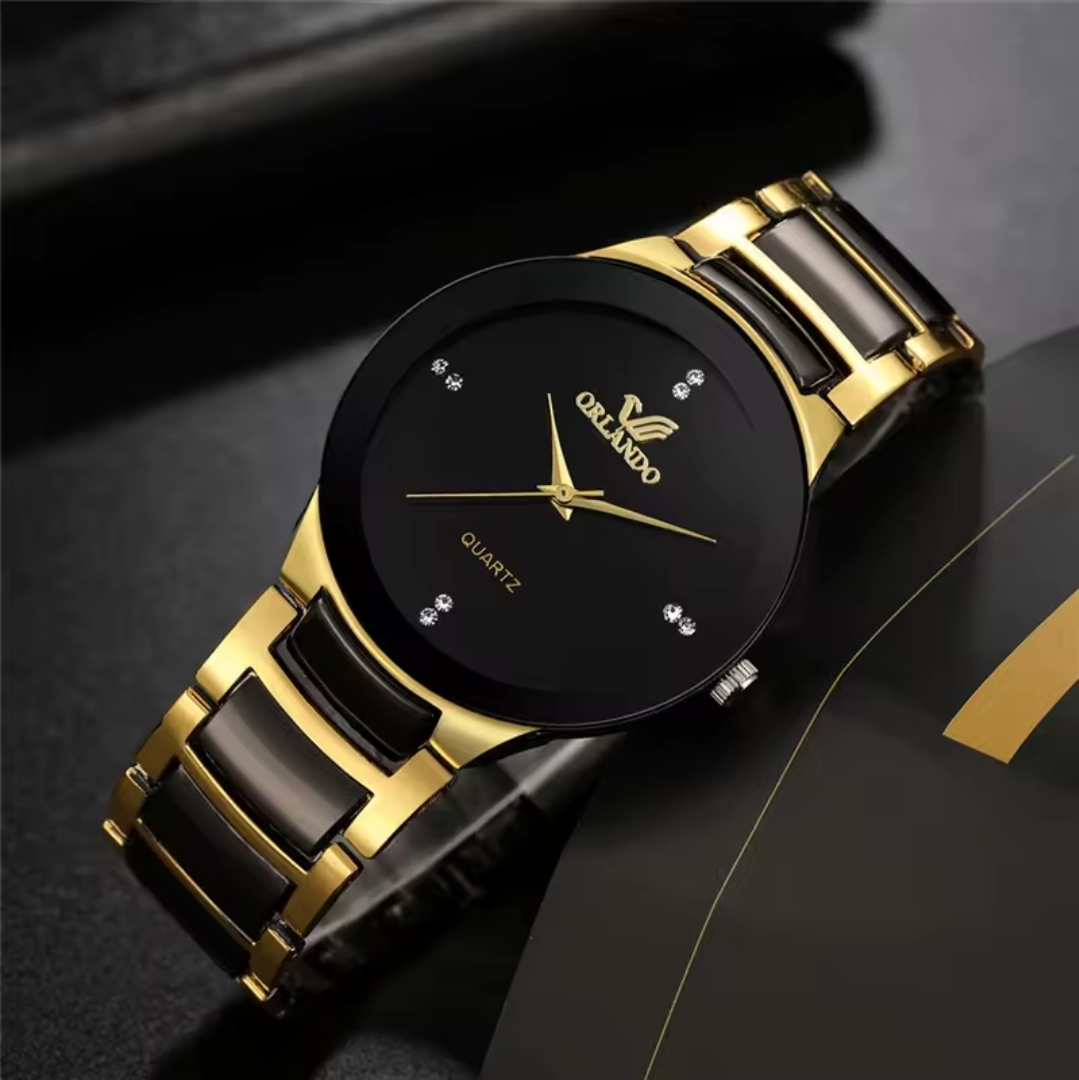 Orlando Quartz Watch - Black & Gold