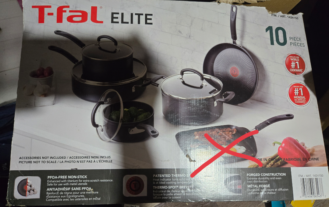 New T-fal Elite 10-Piece Cookware Set
