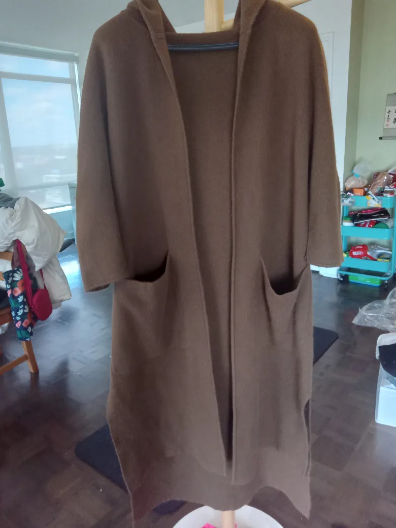 Brown Hooded Cardigan - Size M thumbnail