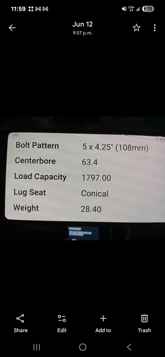 Replica R189 Gloss Black Rims - 5x4.25" Bolt Pattern image indicator(4)