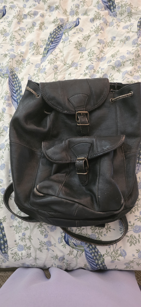 Vintage Leather Backpack - Black - photo 4