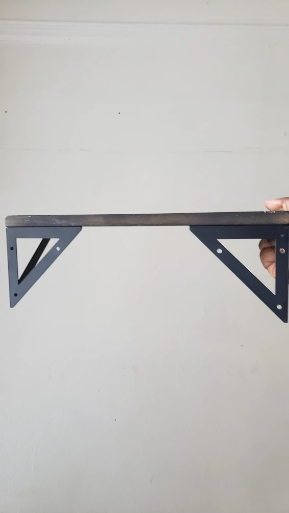 Free | Black Wood Shelf with Metal Brackets - photo 3