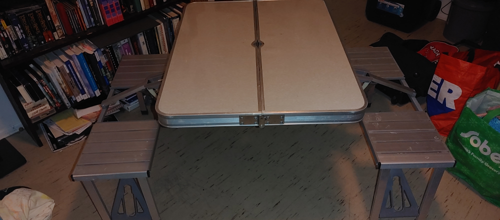 Vintage Folding Suitcase Picnic Table - photo 2