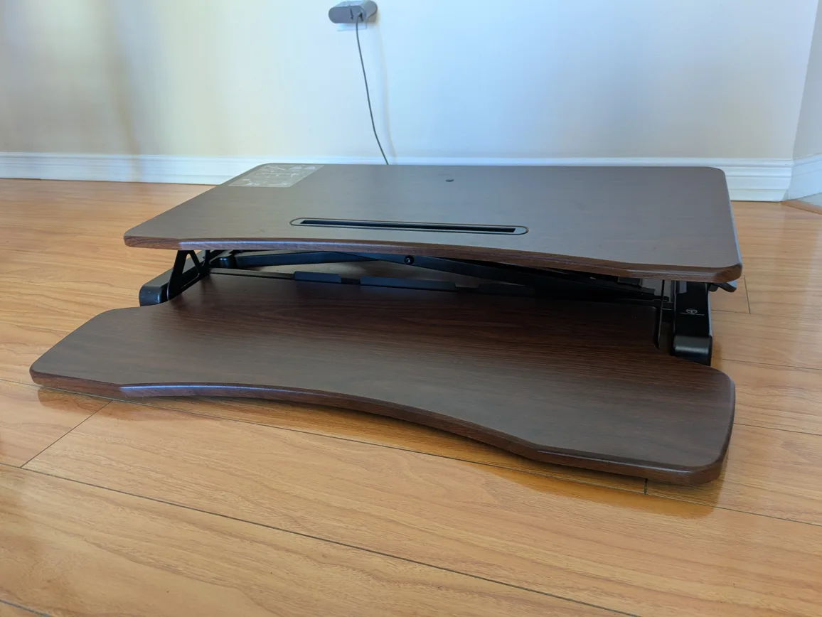 Standing desk converter - Wood finish image indicator(3)