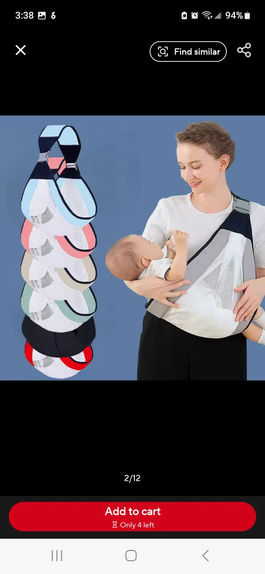 Pink Baby Sling Carrier image indicator(3)