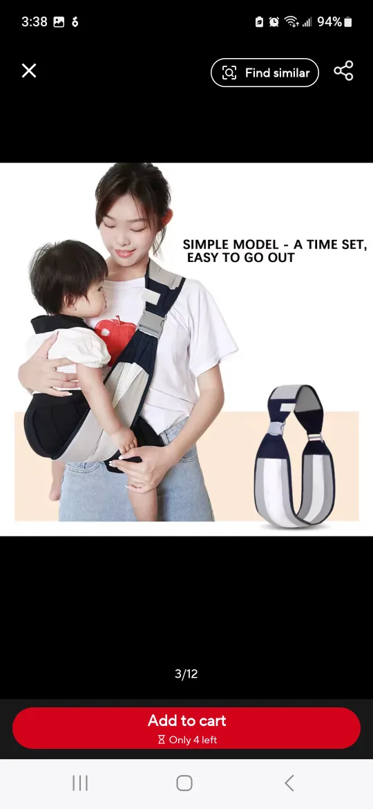 Pink Baby Sling Carrier image indicator(4)