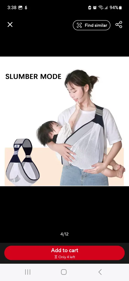 Pink Baby Sling Carrier image indicator(5)