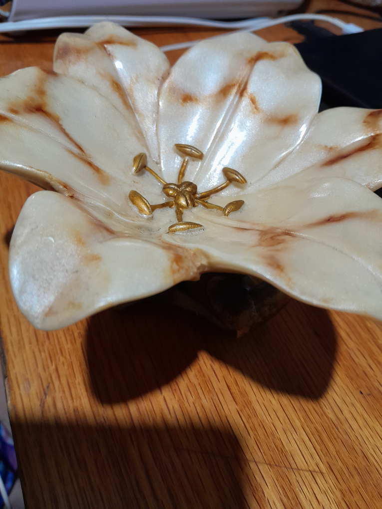 Vintage Marble Flower Trinket Dish
