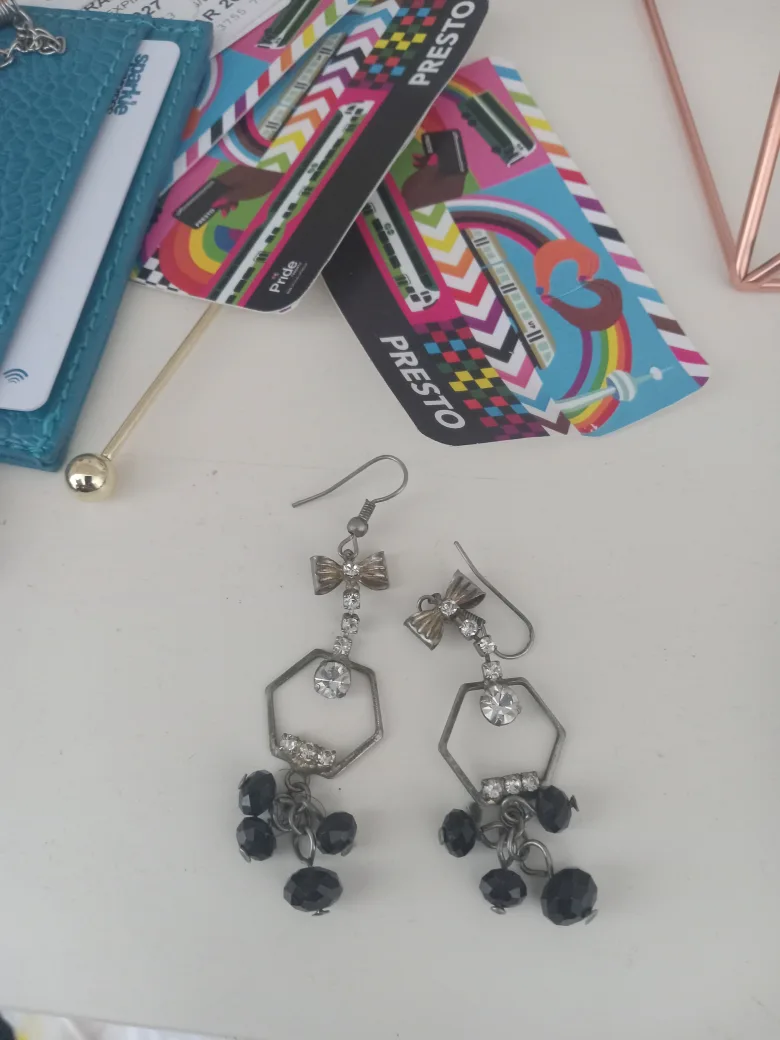 Bow & Crystal Dangle Earrings thumbnail