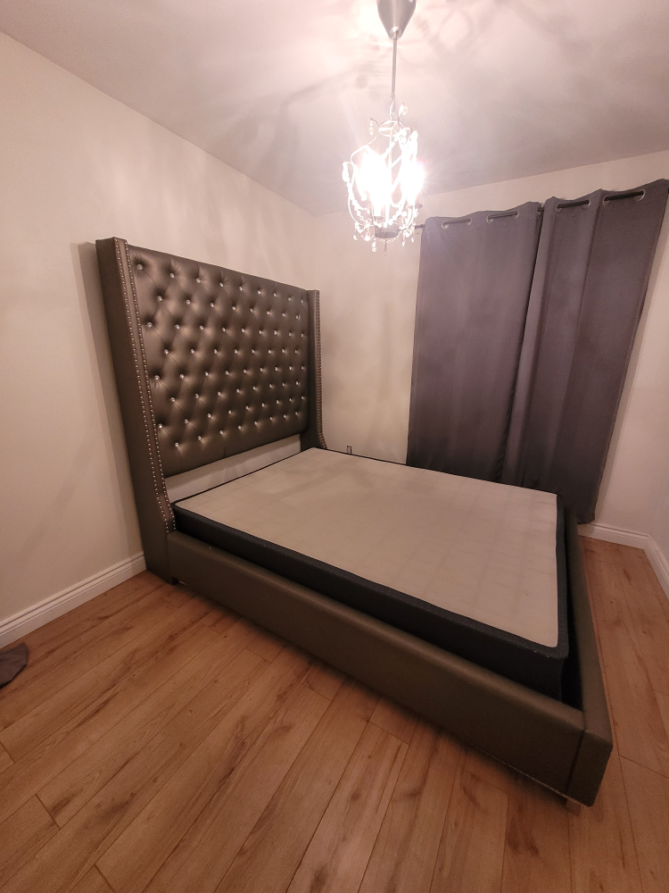 Upholstered Bed Frame with Tufted Headboard - photo 4