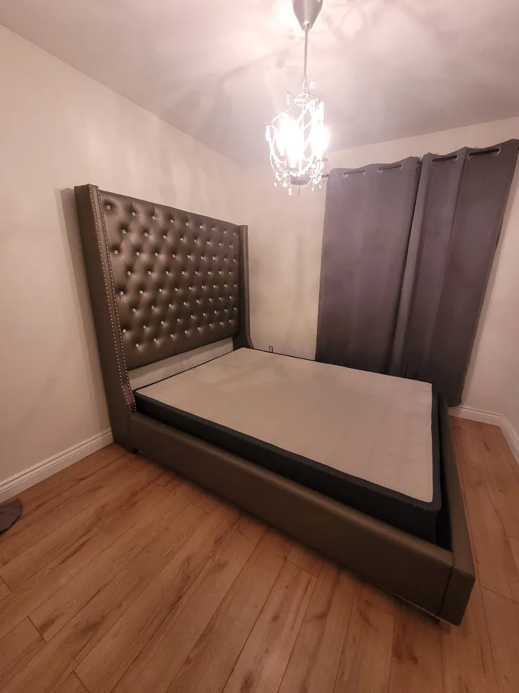 Upholstered Bed Frame with Tufted Headboard image indicator(4)