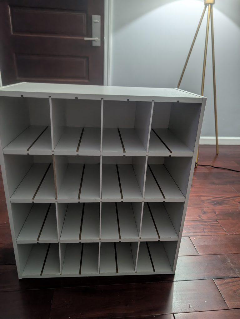 White Shoe Cabinet with Cubbies - photo 3