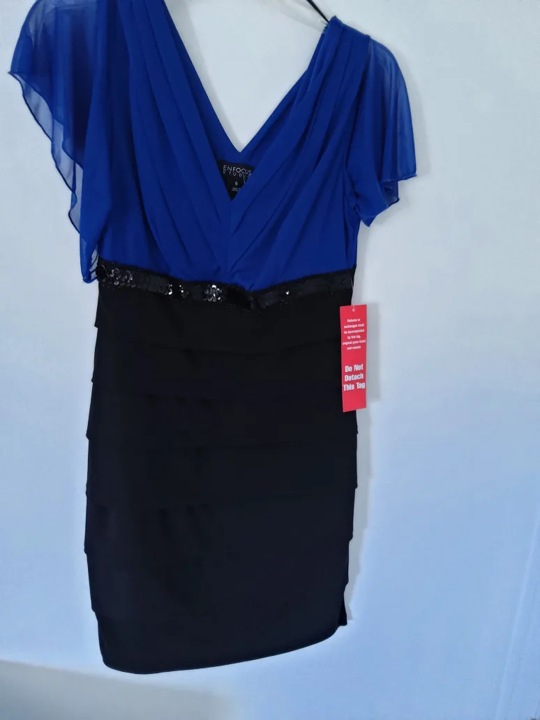 ENFOCUS Studio Dress - Size 8 - Blue/Black thumbnail